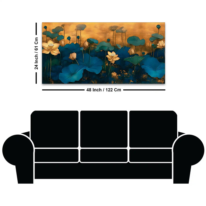 Lotus Bloom Abstract Modern Nature Wall Art Canvas Painting