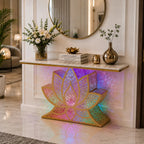 Lotus LED Console Table Gold | Premium Entryway Furniture (SS 302)