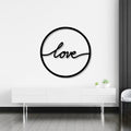 Love Text With Circle Frame Metal Art Wall Decor