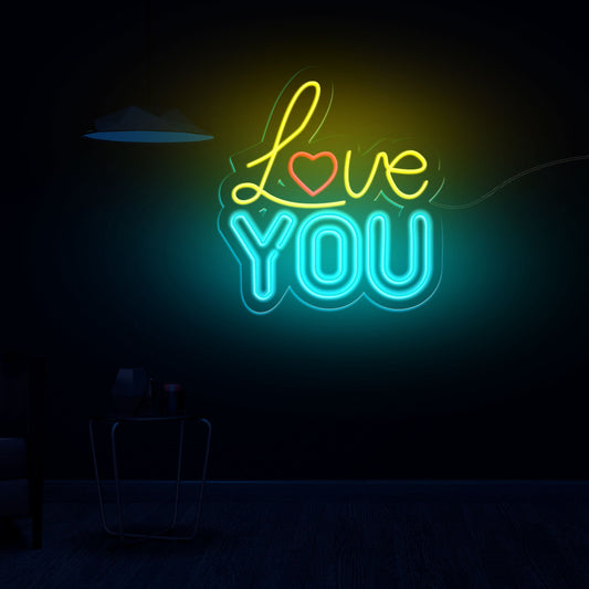 Love You Couple Text Neon Sign LED Light