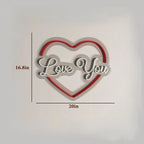 Love You Text in Heart Design Neon LED Light