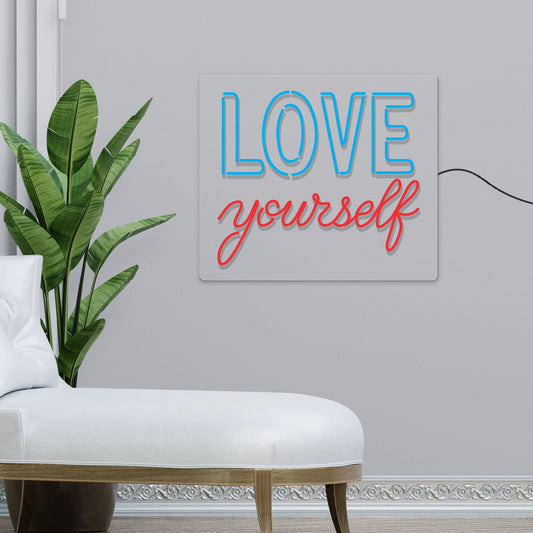 Love Yourself Text Neon Sign LED Light