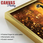 Luminous Peacock with Gilded Splash Feathers Canvas Wall Painting