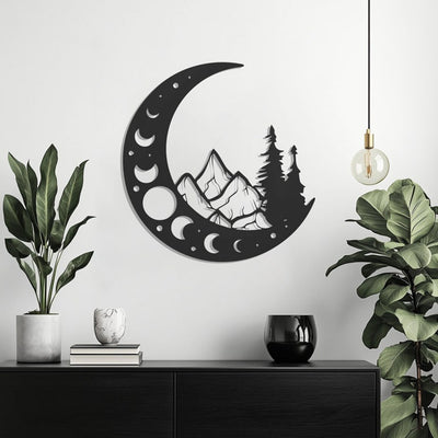 Lunar Mountainscape Metal Wall Art Decor