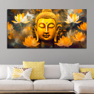 Luxurious Buddha Lotus Canvas Painting for Elegant Interiors