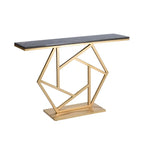 Luxurious Contemporary Console Table In Hexagonal Design with Black Marble