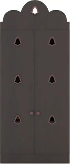 Luxurious Dark Brown Finish Wooden Floor Temple with Bells for Home & Office