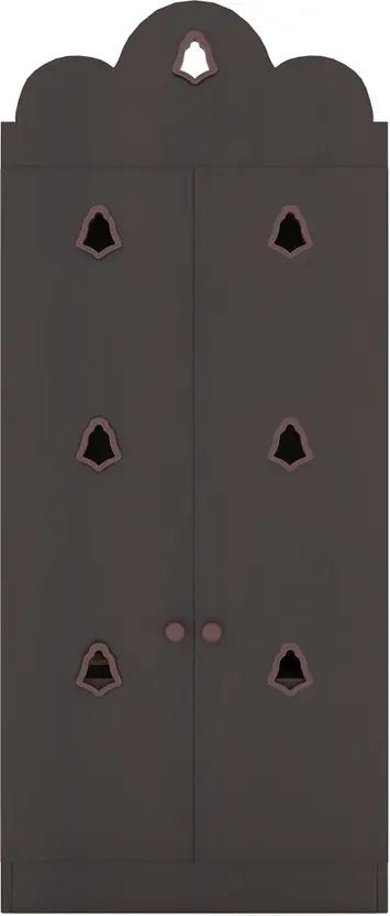 Luxurious Dark Brown Finish Wooden Floor Temple with Bells for Home & Office