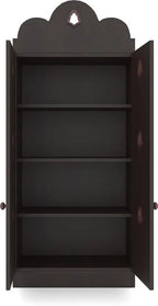 Luxurious Dark Brown Finish Wooden Floor Temple with Bells for Home & Office