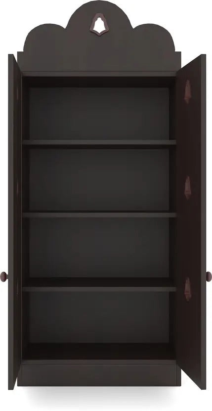 Luxurious Dark Brown Finish Wooden Floor Temple with Bells for Home & Office