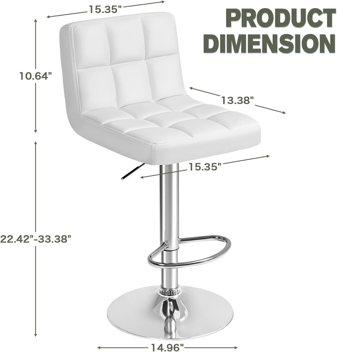 Luxurious Leatherette White Color Bar Stool / Long Chair