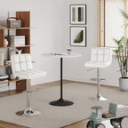 Luxurious Leatherette White Color Bar Stool / Long Chair