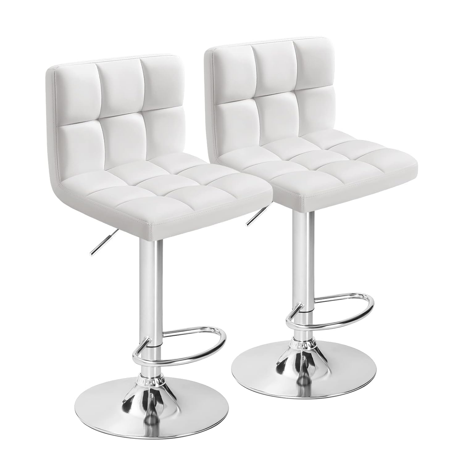 Luxurious Leatherette White Color Bar Stool / Long Chair