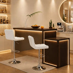 Luxurious Leatherette White Color Bar Stool / Long Chair