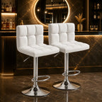 Luxurious Leatherette White Color Bar Stool / Long Chair