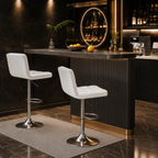 Luxurious Leatherette White Color Bar Stool / Long Chair