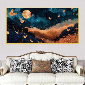Luxury Abstract Butterfly Canvas Painting for Home Decor