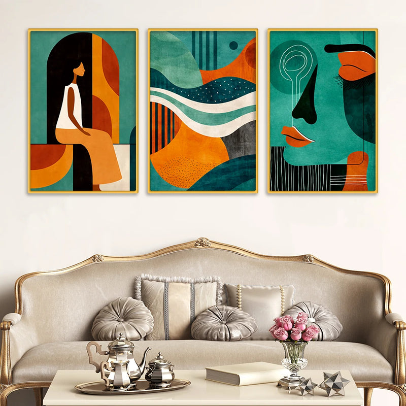 Luxury Abstract Canvas Wall Painting Set of Three