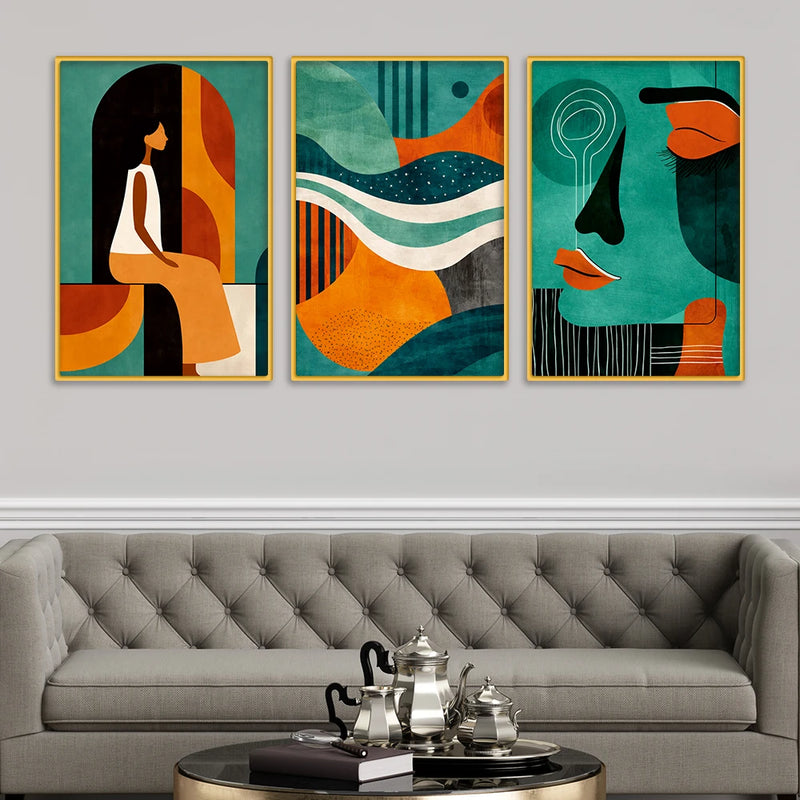 Luxury Abstract Canvas Wall Painting Set of Three