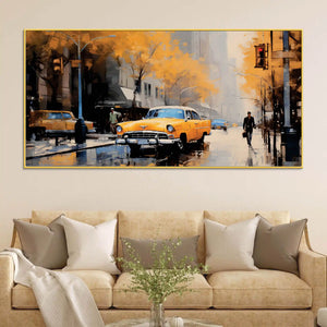 Luxury Abstract City Street Canvas Painting for Home Interior Décor