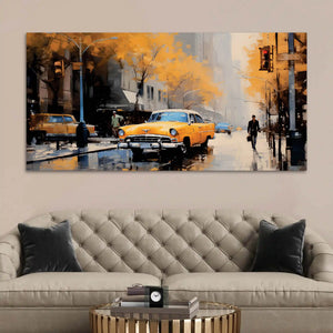 Luxury Abstract City Street Canvas Painting for Home Interior Décor