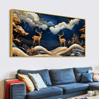 Luxury Abstract Deer Wall Canvas Painting for Modern Home Decor