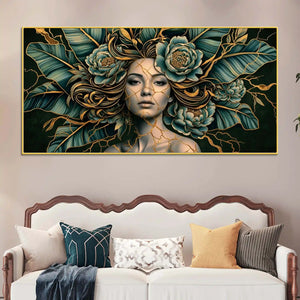 Luxury Abstract Female Canvas Painting for Wall Decor