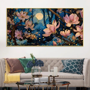 Luxury Abstract Flower Canvas Painting for Wall Decor