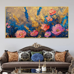 Luxury Abstract Flower Canvas Wall Art Painting for Elegant Interior Décor
