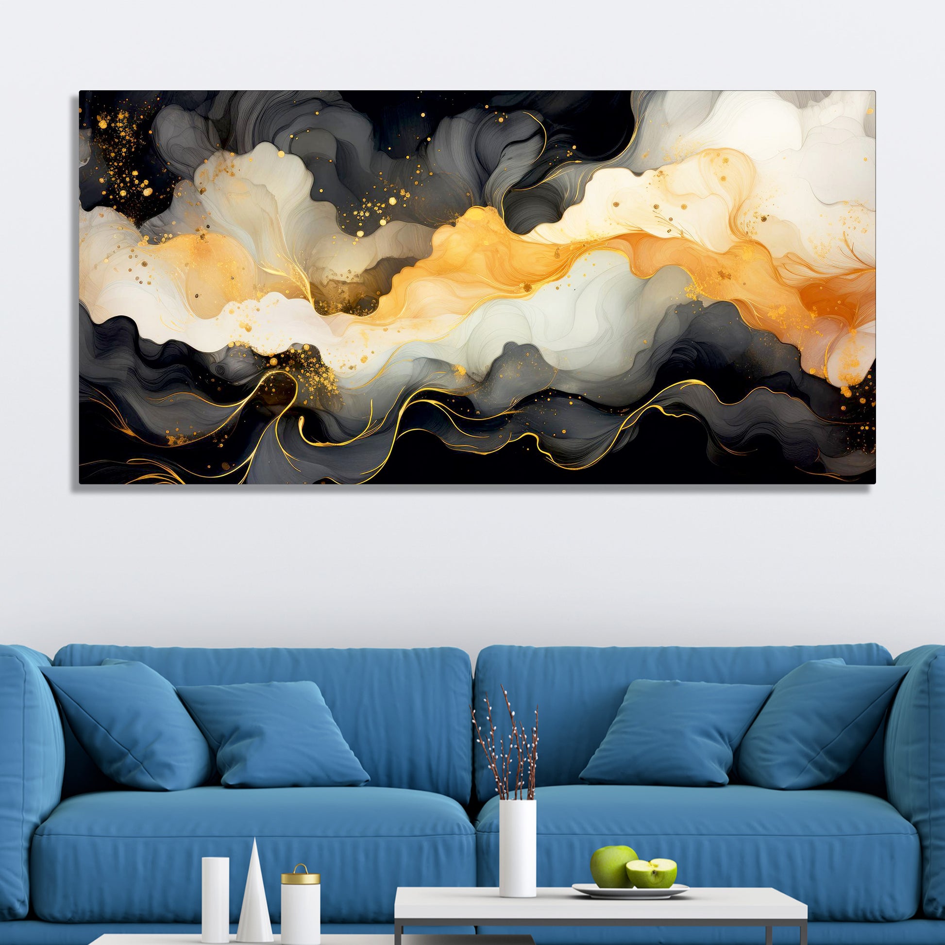 Luxury Abstract Fluid Art Canvas Wall Painting