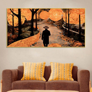 Luxury Abstract Forest Path Canvas Wall Painting for Modern Wall Décor