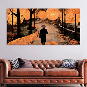 Luxury Abstract Forest Path Canvas Wall Painting for Modern Wall Décor