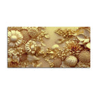 Luxury Abstract Golden Flower Canvas Wall Art Painting for Home Decor