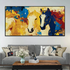 Luxury Abstract Horse Canvas Wall Art Painting for Bedroom Décor