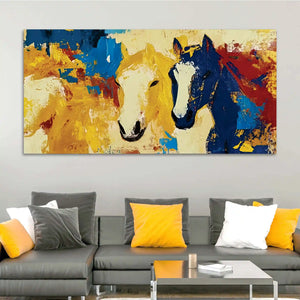 Luxury Abstract Horse Canvas Wall Art Painting for Bedroom Décor