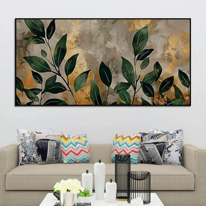 Luxury Abstract Leaf Canvas Wall Painting for Decor