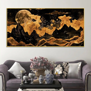 Luxury Abstract Night Sky Canvas Painting for Decoration