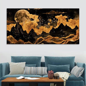 Luxury Abstract Night Sky Canvas Painting for Decoration