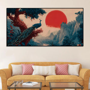 Luxury Abstract Peacock Canvas Wall Painting