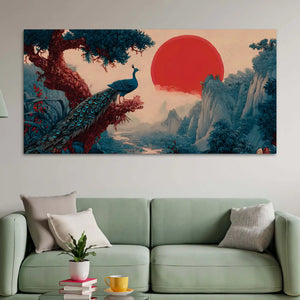 Luxury Abstract Peacock Canvas Wall Painting