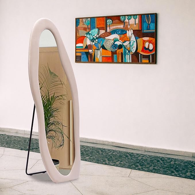 Luxury Abstract Shape Full Body Standing Mirror for Home & Studio – Premium Designer Floor Mirror