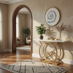 Luxury Accent Console Table with Marble Top for Modern Interiors