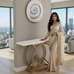 Luxury Accent Console Table with Marble Top for Modern Interiors
