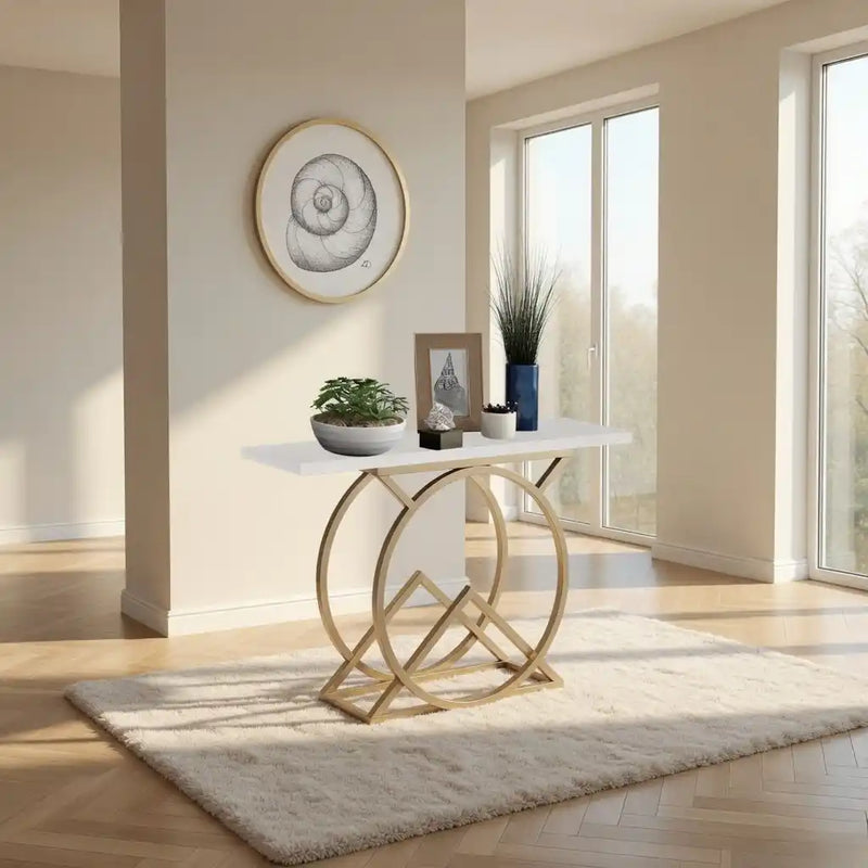 Luxury Accent Console Table with Marble Top for Modern Interiors