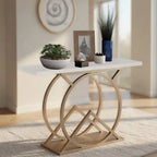 Luxury Accent Console Table with Marble Top for Modern Interiors