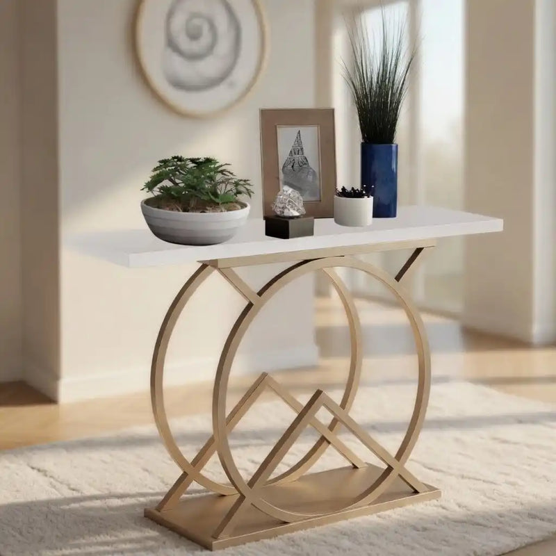 Luxury Accent Console Table with Marble Top for Modern Interiors
