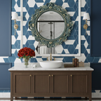 Luxury Antique Round 3D Wall Mirror with Ornate Baroque Frame for Office & Home Decoration – Antique Round Wall Mirror