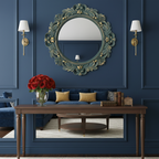Luxury Antique Round 3D Wall Mirror with Ornate Baroque Frame for Office & Home Decoration – Antique Round Wall Mirror