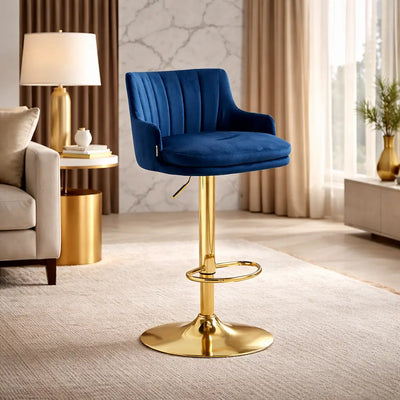 luxury-bar-stool-with-blue-velvet-upholstery-and-gold-frame