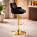 luxury-bar-stool-with-rich-black-velvet-upholstery-and-gold-frame